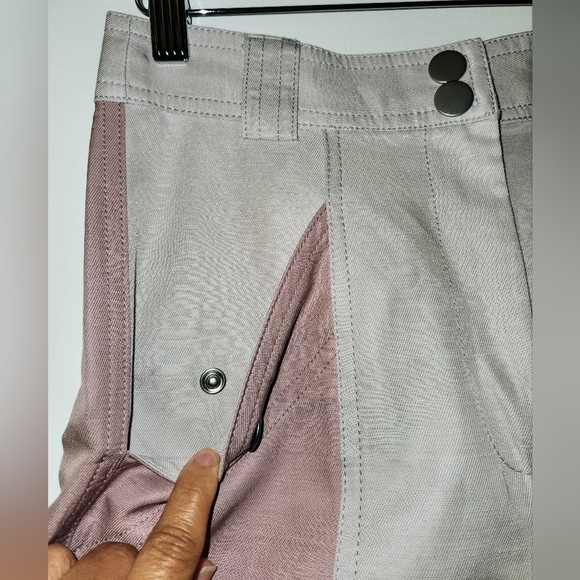 REBECCA TAYLOR COLOR BLOCK TWILL PANT TAPERED LEGS IN MULTI COMBO SIZE 0 - Picture 10 of 16